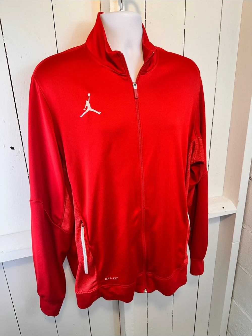 Nike Men's Air Jordan Flight Team Dri-Fit Jacket Full Zip Red Size XL